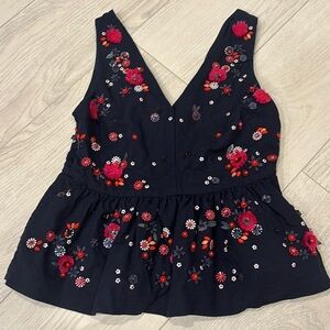 J Crew top size 4 with embellishments beautiful design all over​​​​​